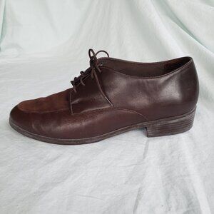 Munro Veranda Oxford 9.5 Wide Expresso Brown Leather & Suede, USA Made EXCELLENT